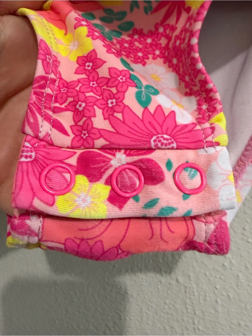 Betsey Johnson Baby Girls' Pink Floral Long-Sleeve Rash Guard Swimsuit 18mo